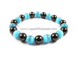 Hematite Stone Beaded Stretch Bracelet